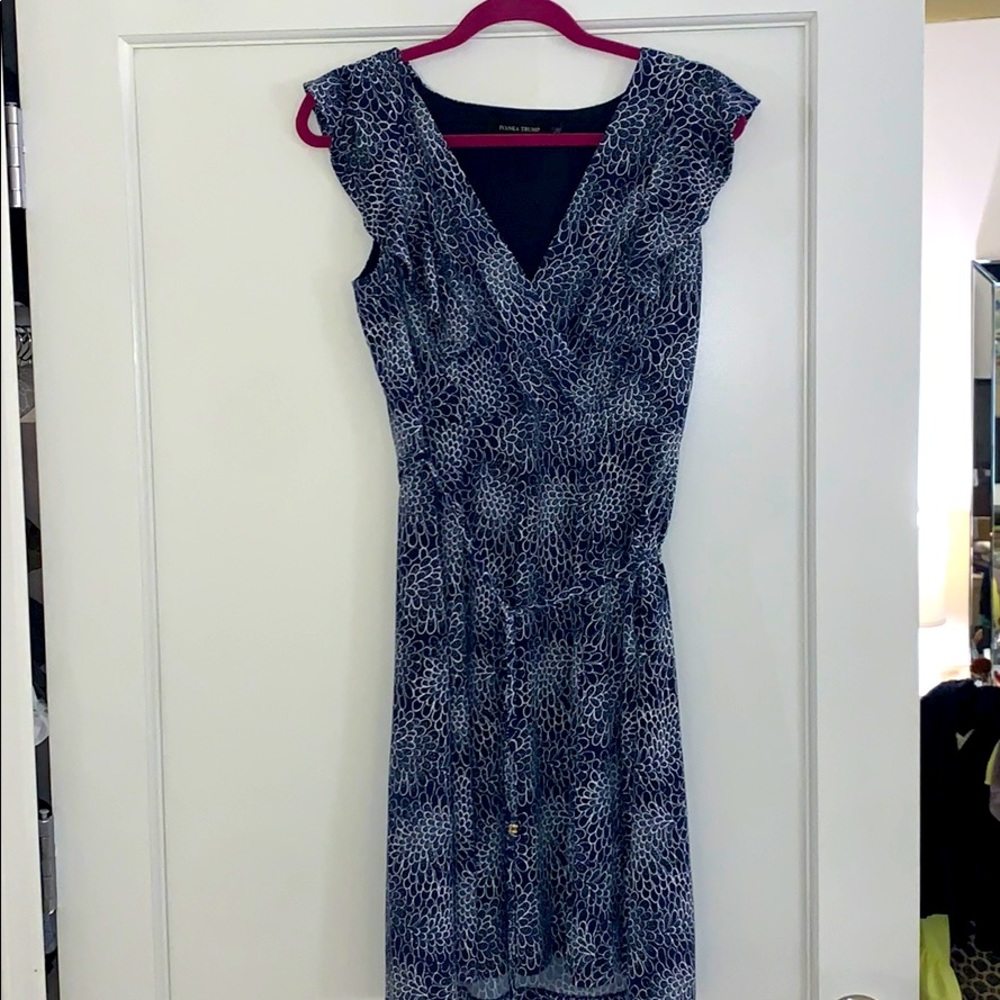 Ivanka Trump Blue Ruffle Dress